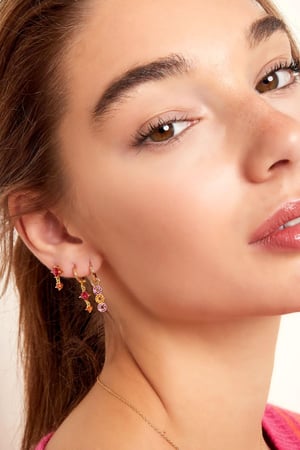 Earrings colored stones - Sparkle collection Green & Gold color Copper h5 Picture4